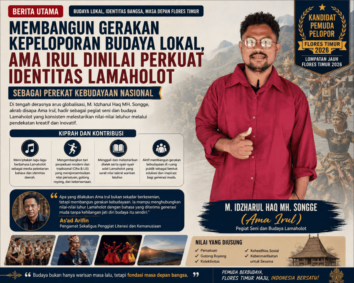 M. Idzharul Haq MH. Songge, Pegiat Seni dan Budaya Lamaholot.