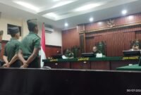 Photo : Para Terduga Pelaku Penganiayaan Prada Herul M Nail, Sedang Menanti Putusan Hakim Pengadilan Militer Makassar 