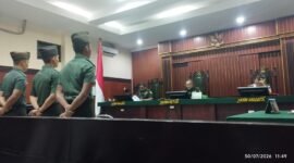 Photo : Para Terduga Pelaku Penganiayaan Prada Herul M Nail, Sedang Menanti Putusan Hakim Pengadilan Militer Makassar 