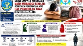 HUT ke-81 RI di Makassar, Orang Tua Siswi SMPN 3 Makassar Menunggu Komitmen Pemerintah Atas Hak Pendidikan Anak.