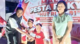 Ketua Tim Sorot Sulsel Berbagi Kebahagiaan Di Malam Puncak HUT RI  Ke 81 Di Kelurahan Mampu Kecamatan Wajo Kota Makassar 