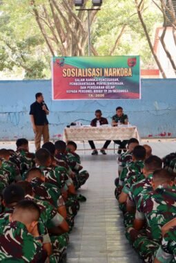 Perkuat Imunitas Prajurit, Brigif TP 29/Mekongga Gandeng Polri dan BNN Sosialisasi P4GN